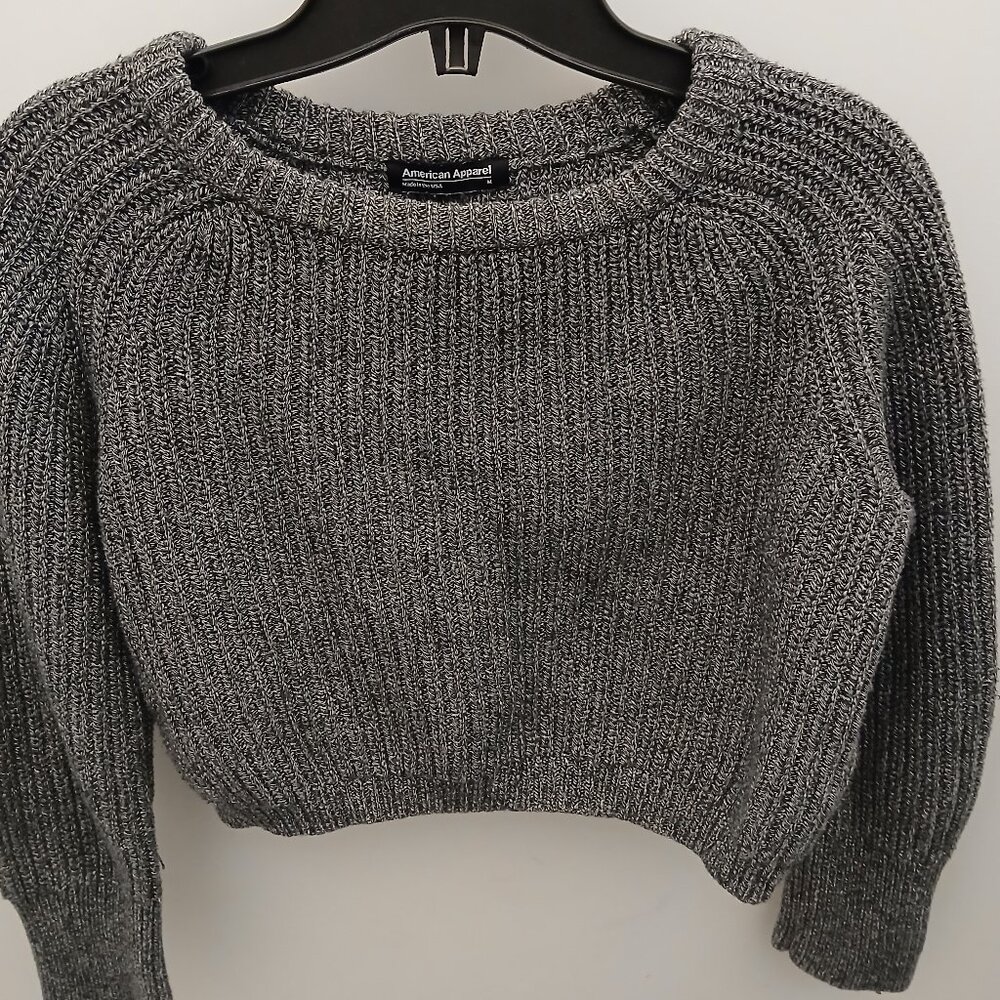 American Apparel Cropped Combed Cotton Sweater